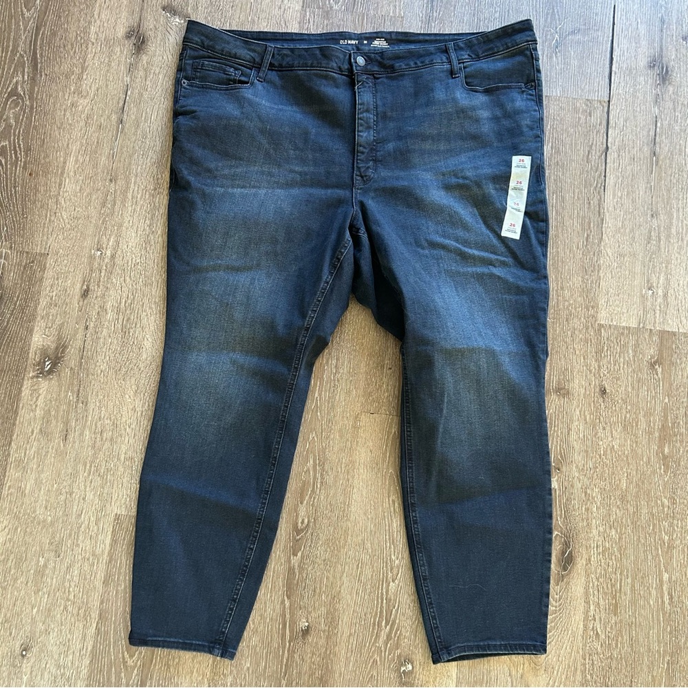 NWOT Size 26 Old Navy Dark Wash Rock Star Super Skinny Denim Jeans